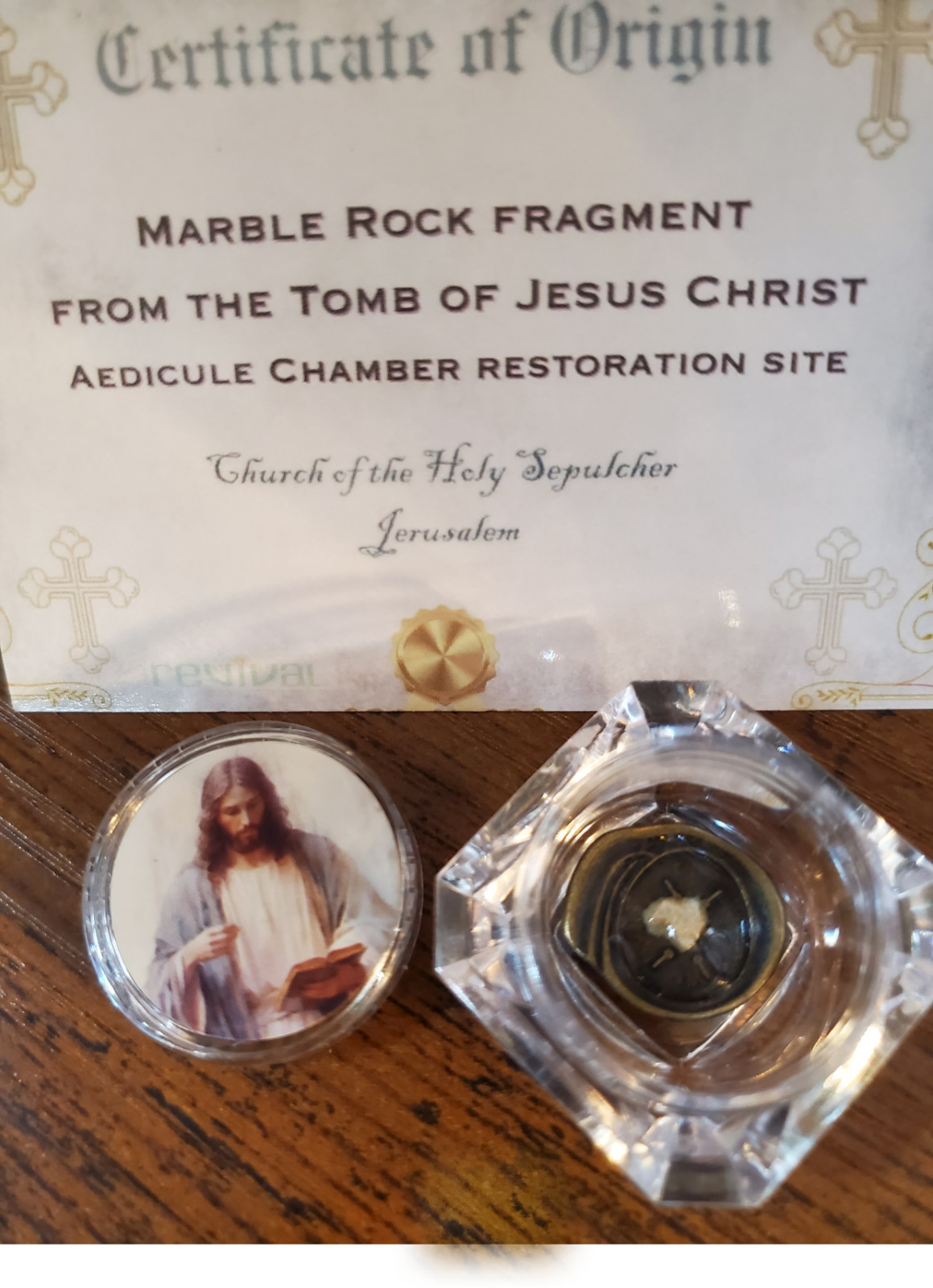 Tomb of Jesus Reliquary with Stone from Tomb of Jesus from Holy Sepulchre