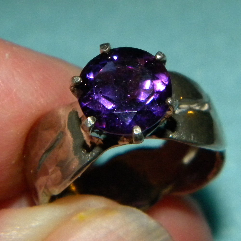 10mm Amethyst Twist ring setting SIZE 7.5 Sterling Silver ring casting 925