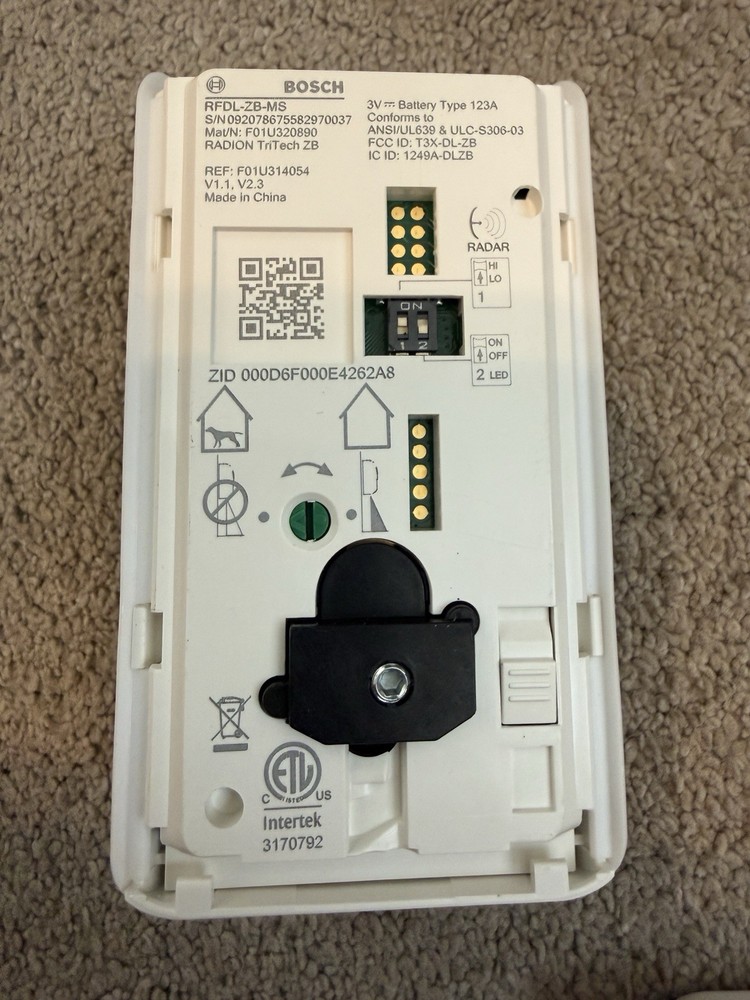 Bosch Sercomm Wireless ZigBee Window Sensor Motion Detector SZ-DWS08 White