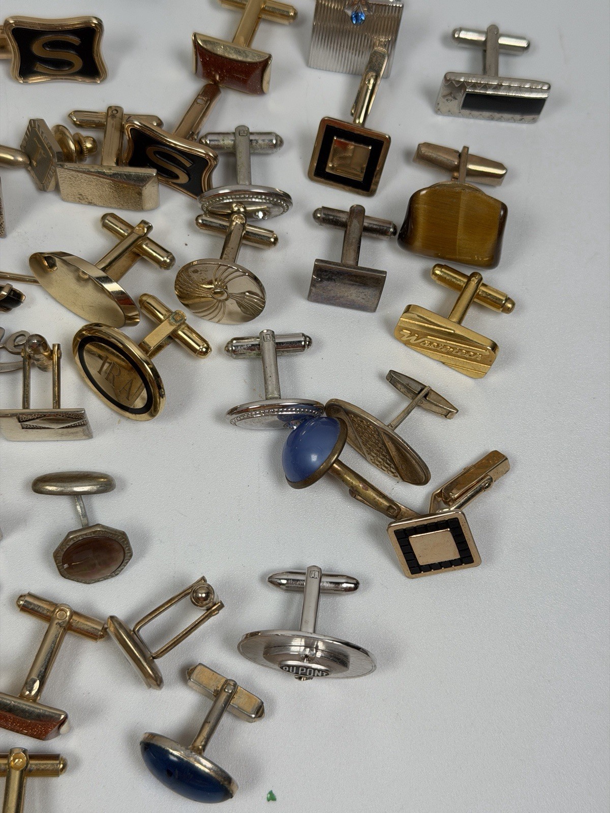 Vintage Cufflinks Tie Clips Lot 62pc Swank Mid Century Men's Jewelry Mixed