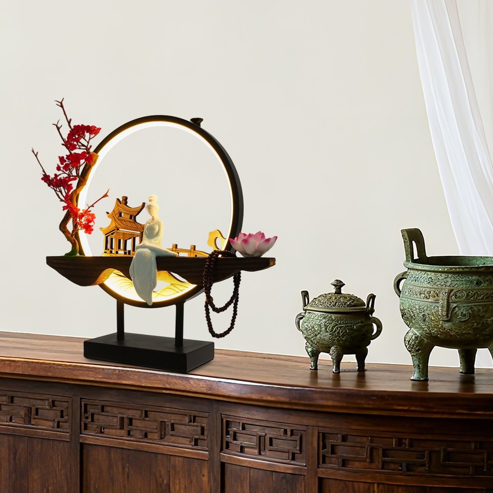 Backflow Incense Holder with LED Light, Ceramic Backflow Incense Burner