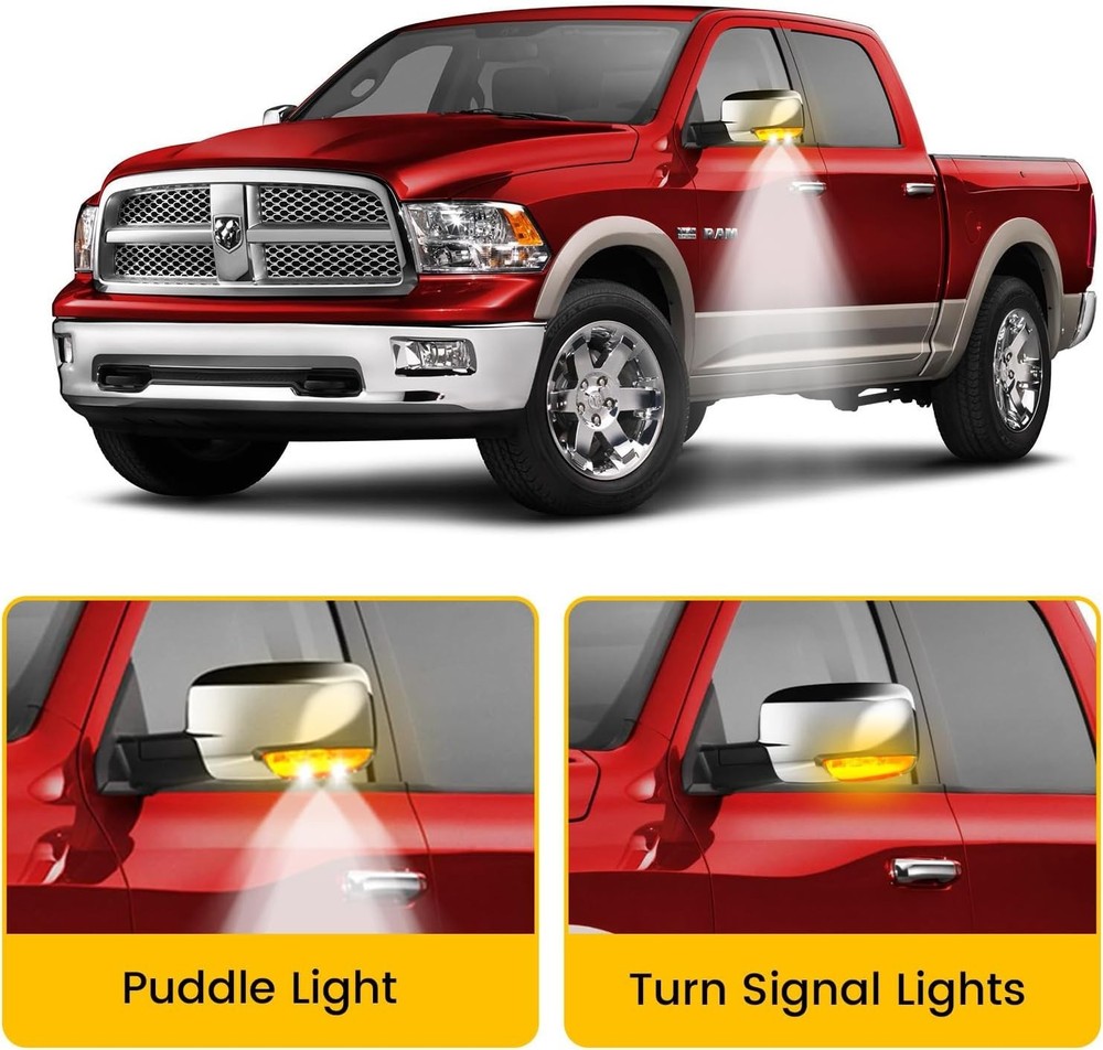 Front Mirror Turn Signal Puddle Light for Dodge Ram 1500 Left (Driver) Side