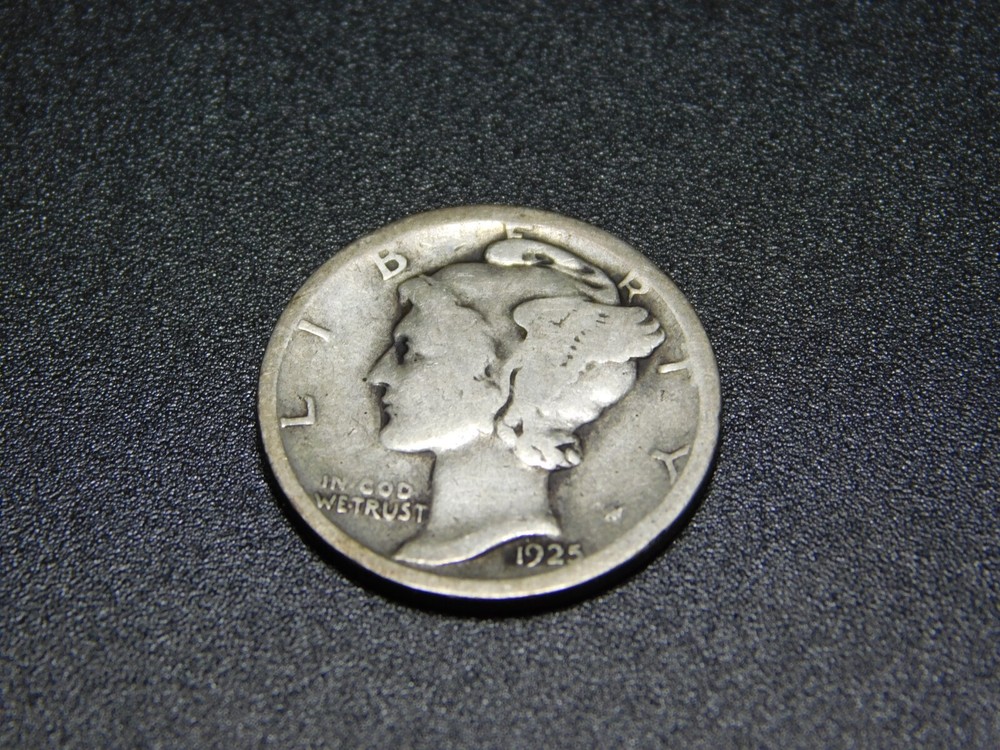 OLD SILVER US COIN 1925 S MERCURY DIME