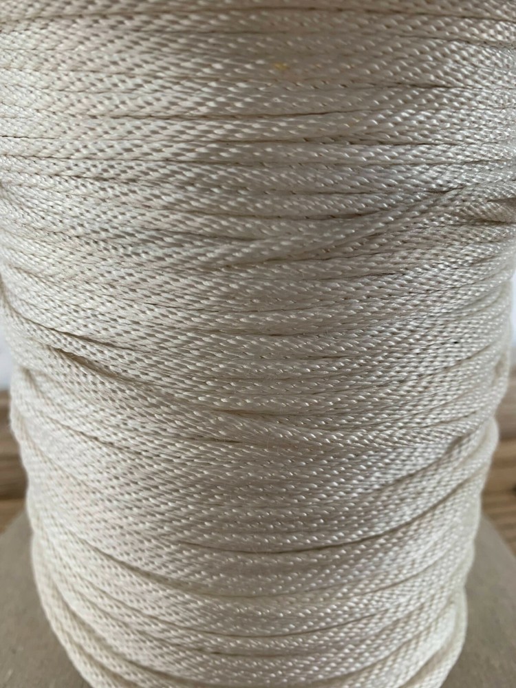 1/16 " x 837 ft. Solid Braid Polyester Rope Spool. White. Made in USA