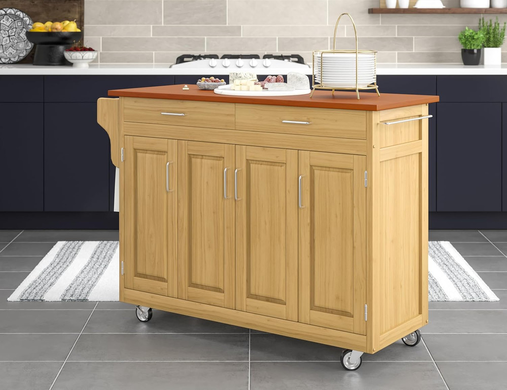 Natural Oak Create Kitchen Cart - Stylish & Functional Storage Solution