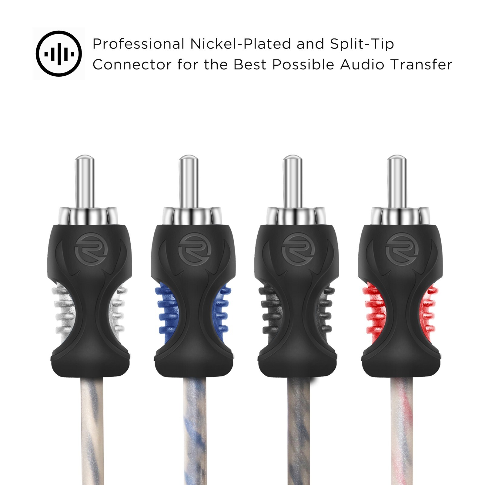 RECOIL RCI43 99.99% Oxygen Free Copper 3ft 4-Channel RCA Audio Cable