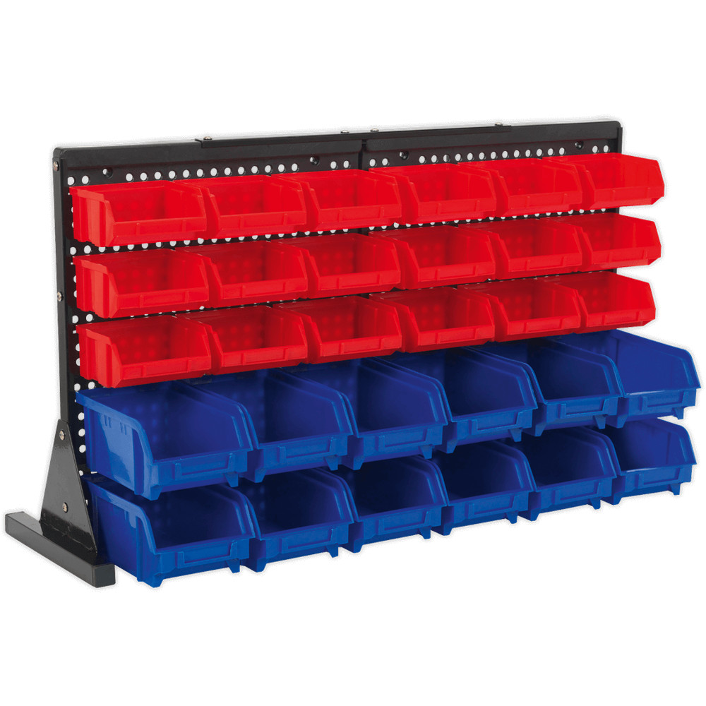 Sealey TPS1218 Bench Mounted Bin Storage System and 30 Bins