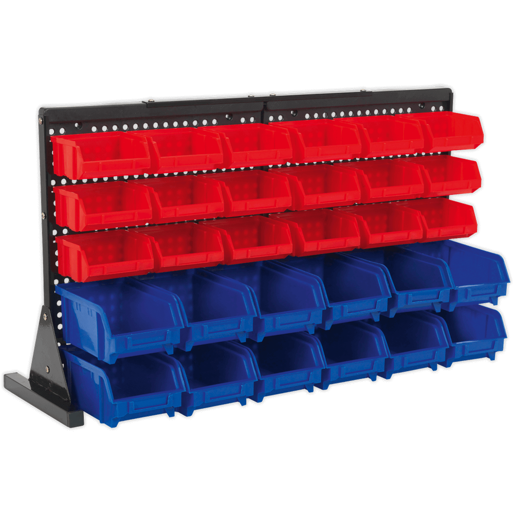 Sealey TPS1218 Bench Mounted Bin Storage System and 30 Bins