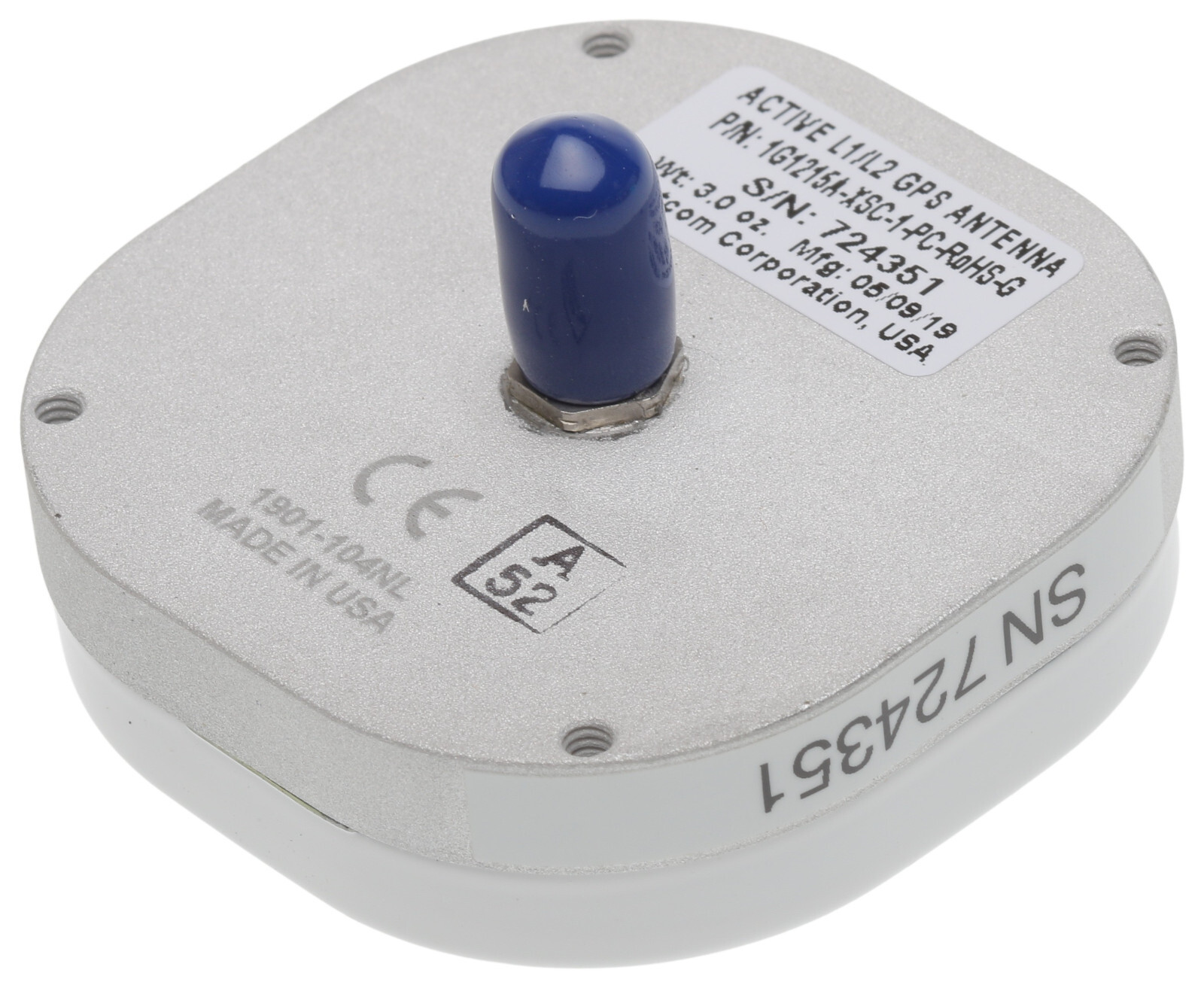 2 Inch GPS Antenna L1/L2 33dB Gain 3.3V 5V 12V or 24V Power SMA Connector - NEW