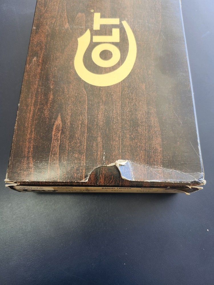 1980's Colt Python 4" Nickel wood grain Box W/ papers