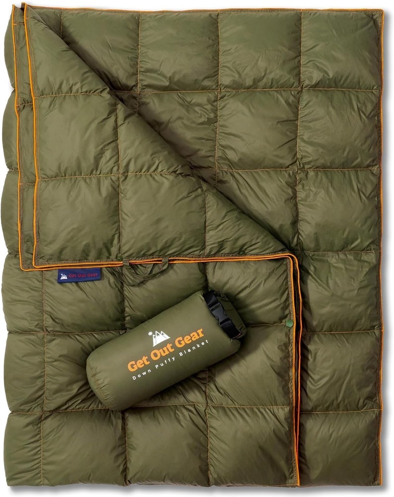 Down Camping Blanket - Puffy, Packable, Lightweight and Warm | Ideal for Outd...