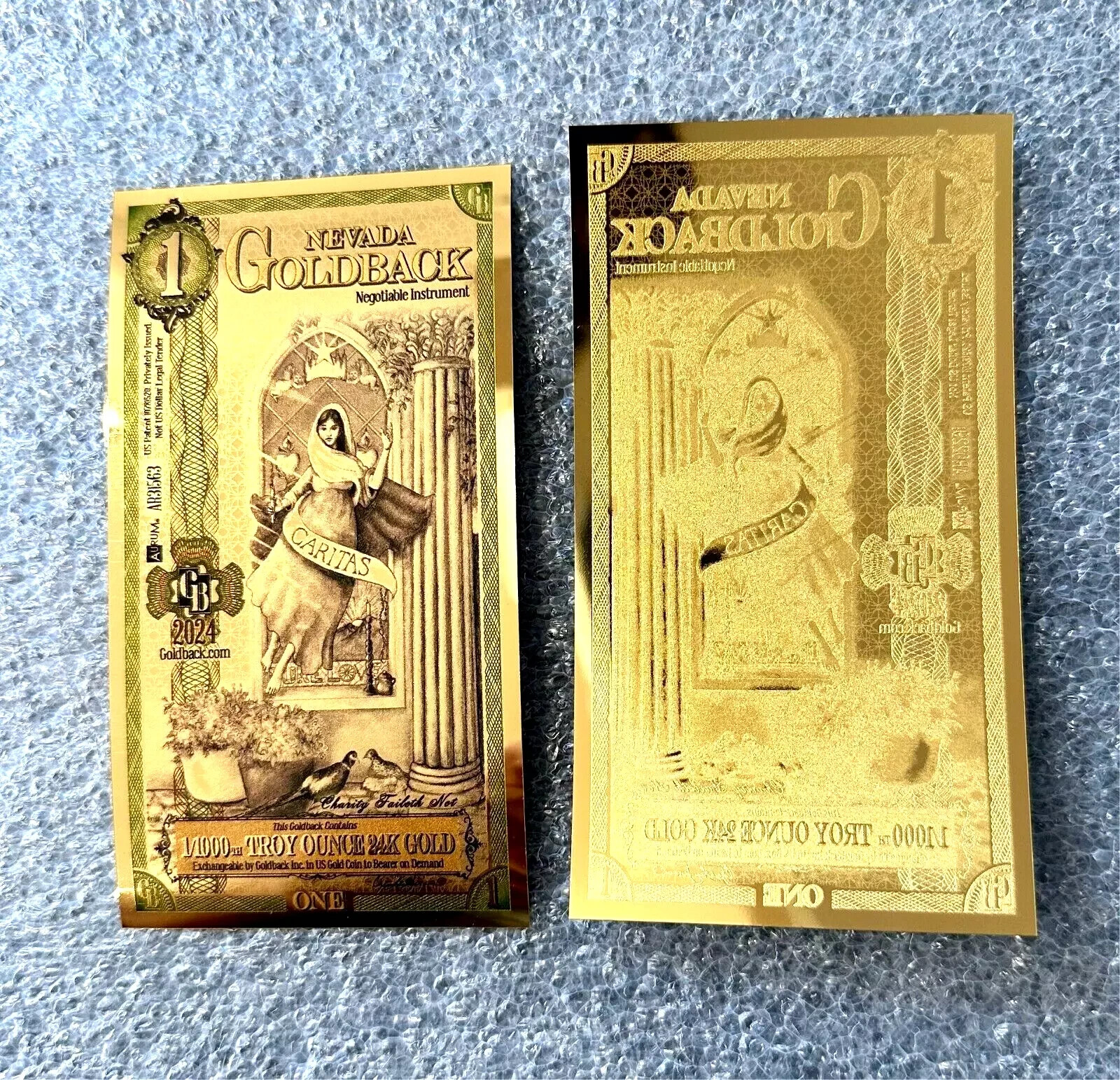 Complete Set!! Lot 6 Goldback 24KT Gold Foil Notes 1/1000th oz Bullion All State