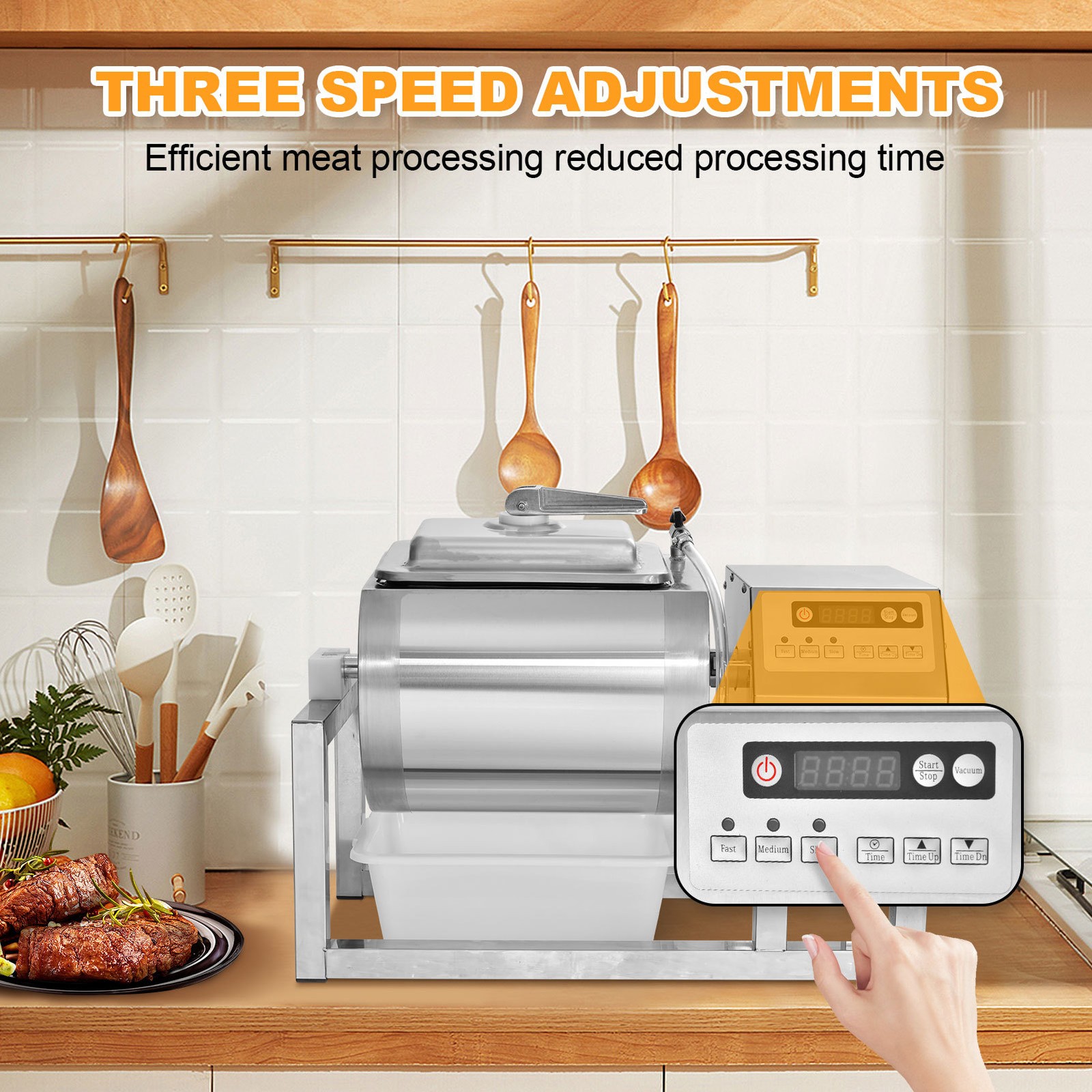 New Meat Tumbler Marinator 18L Commercial Vacuum Marinating Mixer Machine--