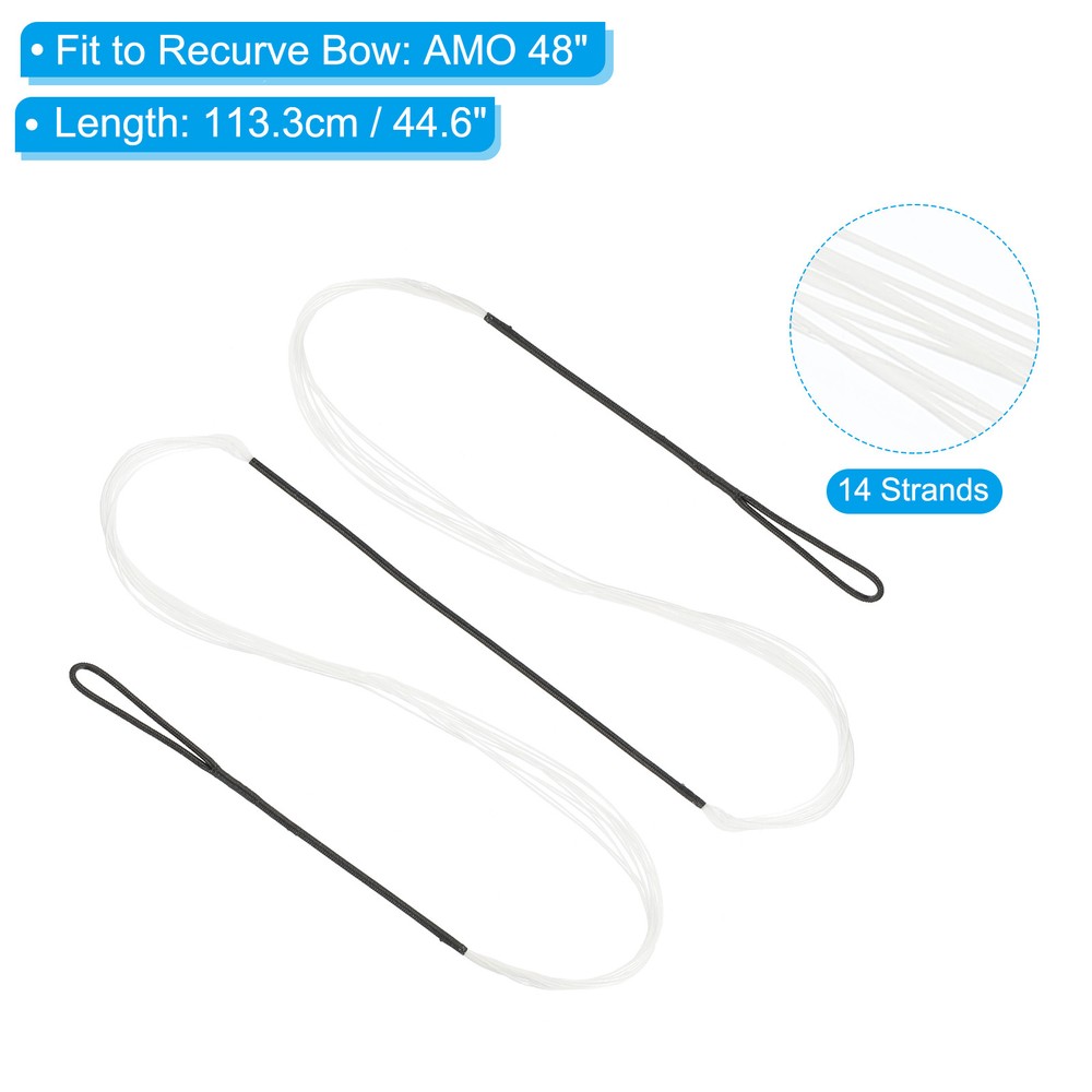44" Recurve Bow String 14 Strands Archery Bowstrings Replacement White