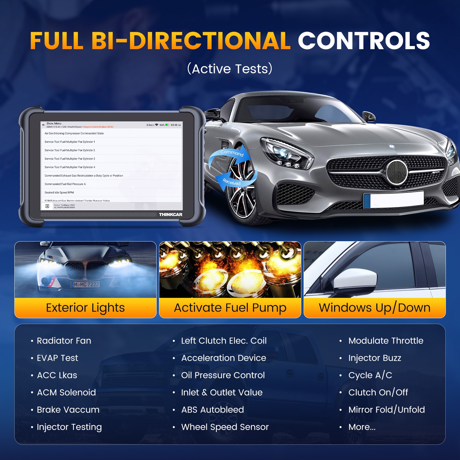 ThinkScan 689BT CANFD & DoIP idirectional Auto VIN Car Scan Tool OBD2 Scanner