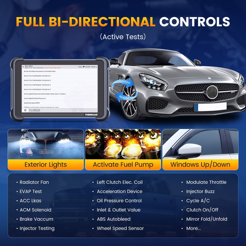 ThinkScan 689BT OBD2 Scanner & TPMS；ECU Coding Tool Bidirectional Diagnostics