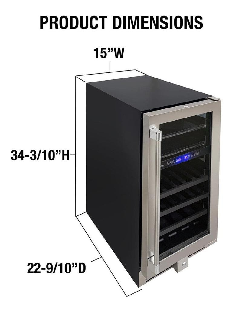 VinoTemp 19 Bottle Outdoor Dual-Zone Wine and Beverage Cooler