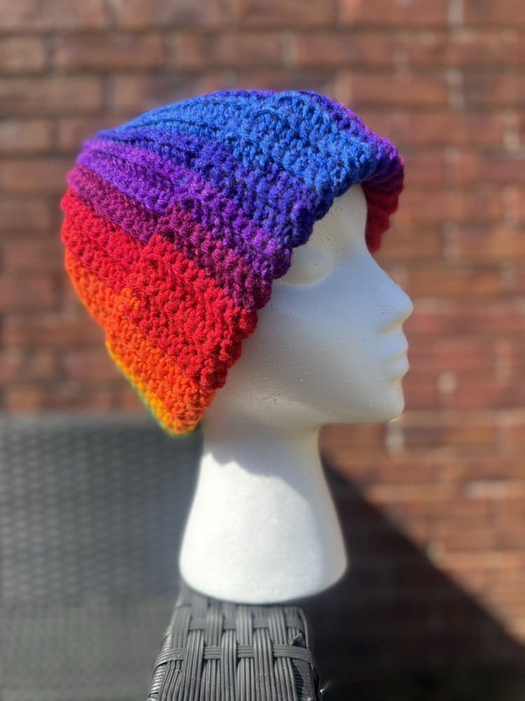 Handmade Crochet Beanie [Rainbow Multicolor]