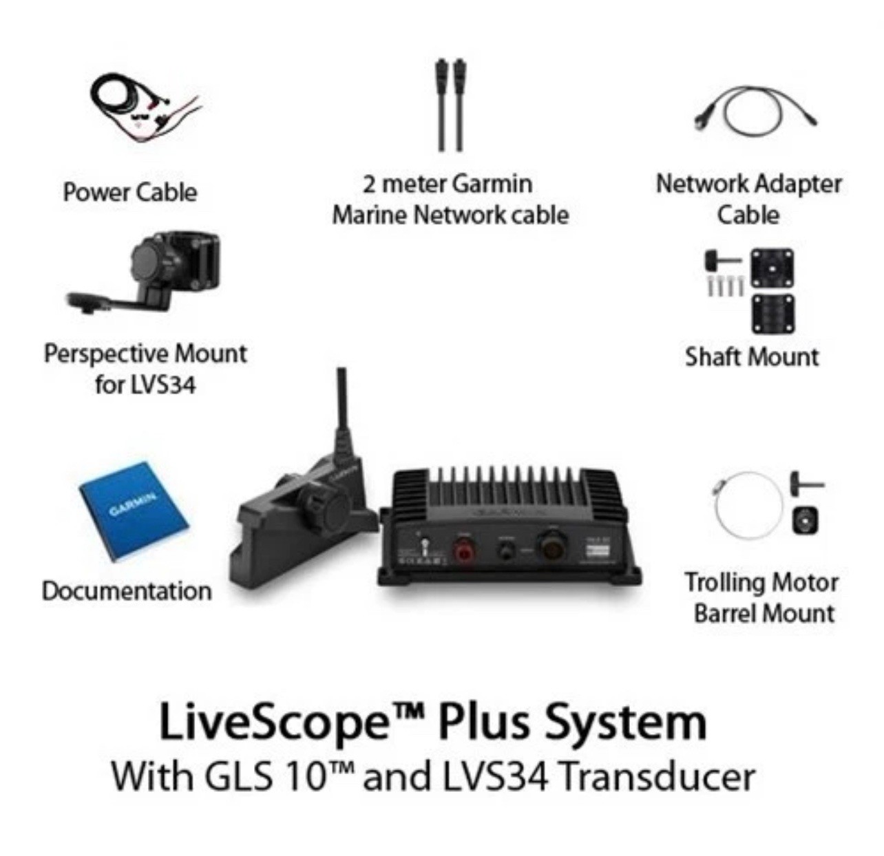 Garmin Livescope Plus LVS34 Transducer & GLS 10 Bundle 010-02706-00No Retail Box