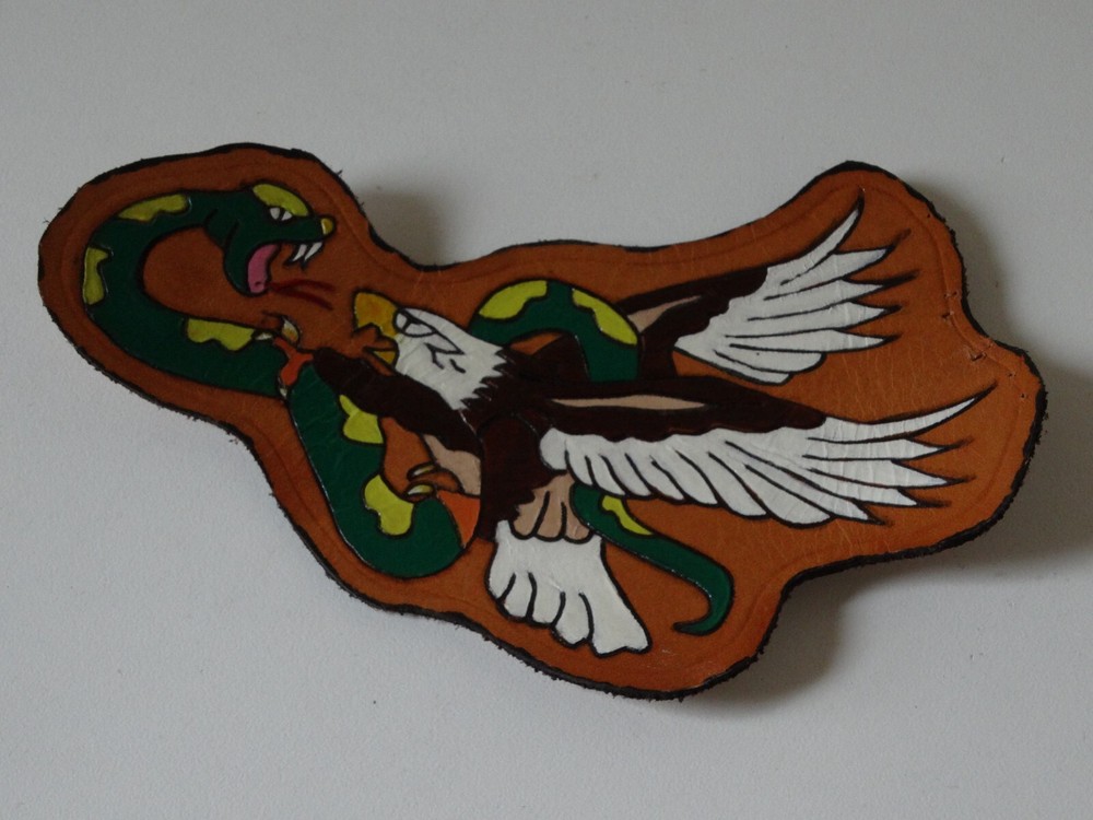 eagle attacking snake MOTORCYCLE LEATHER JACKET BIKER VEST PATCH 6" x 3.75"
