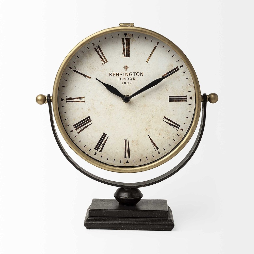 12 Round Gold Metal Wall Clock