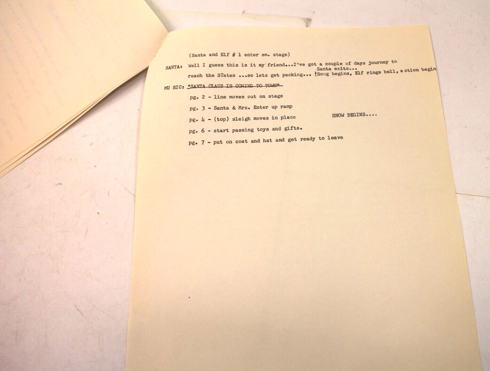Singing Ambassadors Christmas Concert Script 1982 "Santa's Workshop"
