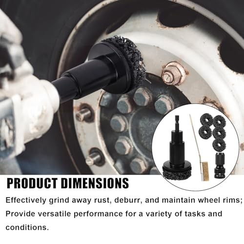 8pcs Wheel Hub Cleaning Kit, Include Grinding Black version+rust removal brush