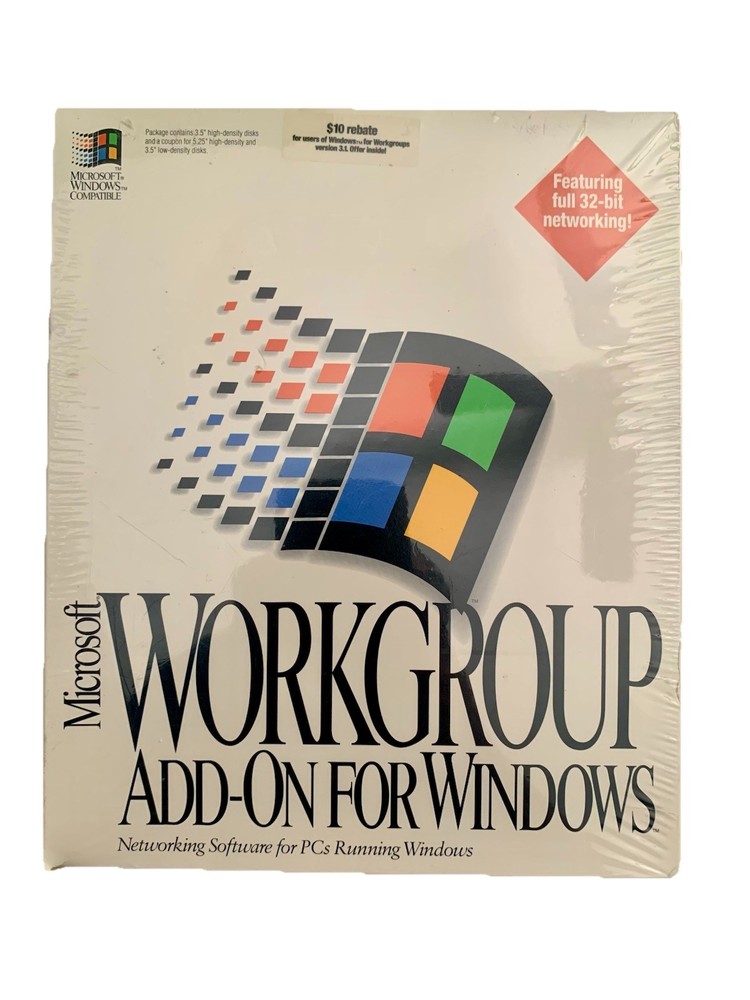 Microsoft Workgroup Add-on For Windows Version 3.11 Network Software New 1993