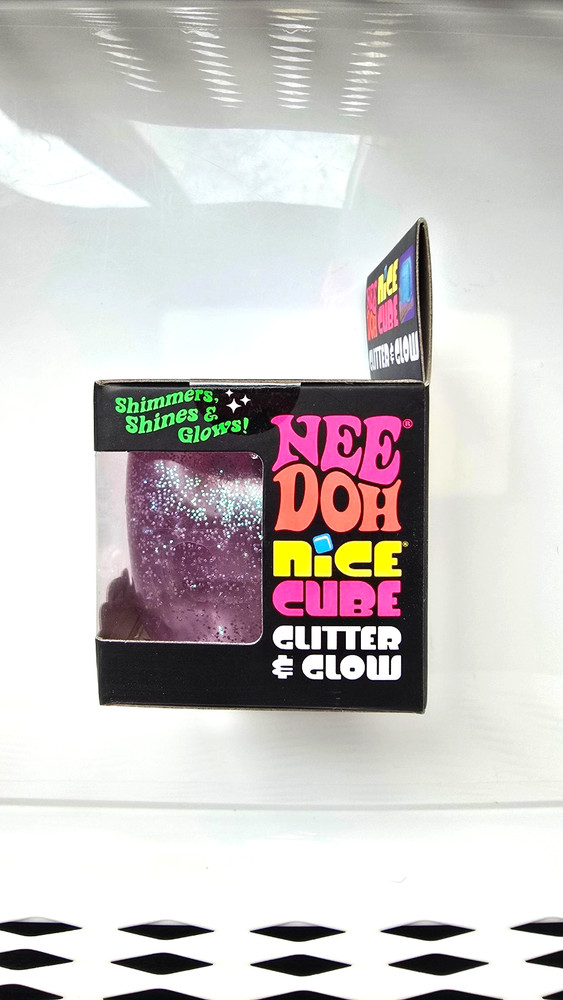 PURPLE NEEDOH NICE CUBE GLITTER & GLOW! NEW! SUPER SOLID SQUISH!