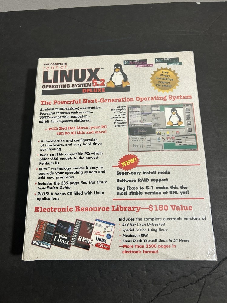 Linux 5.2 The Complete Redhat Operating System Deluxe Sealed (Read Descrip)