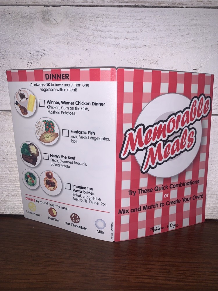 Melissa Doug Breakfast Lunch Dinner Memorable Menu Replacement  Play N Pretend