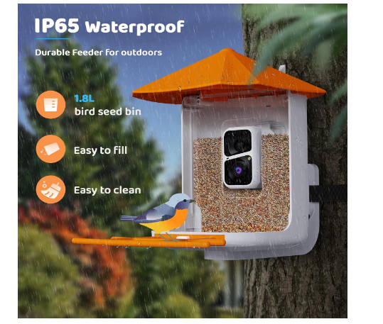 Smart Bird Feeder With Camera - AI Bird Identification - Solar Powered
