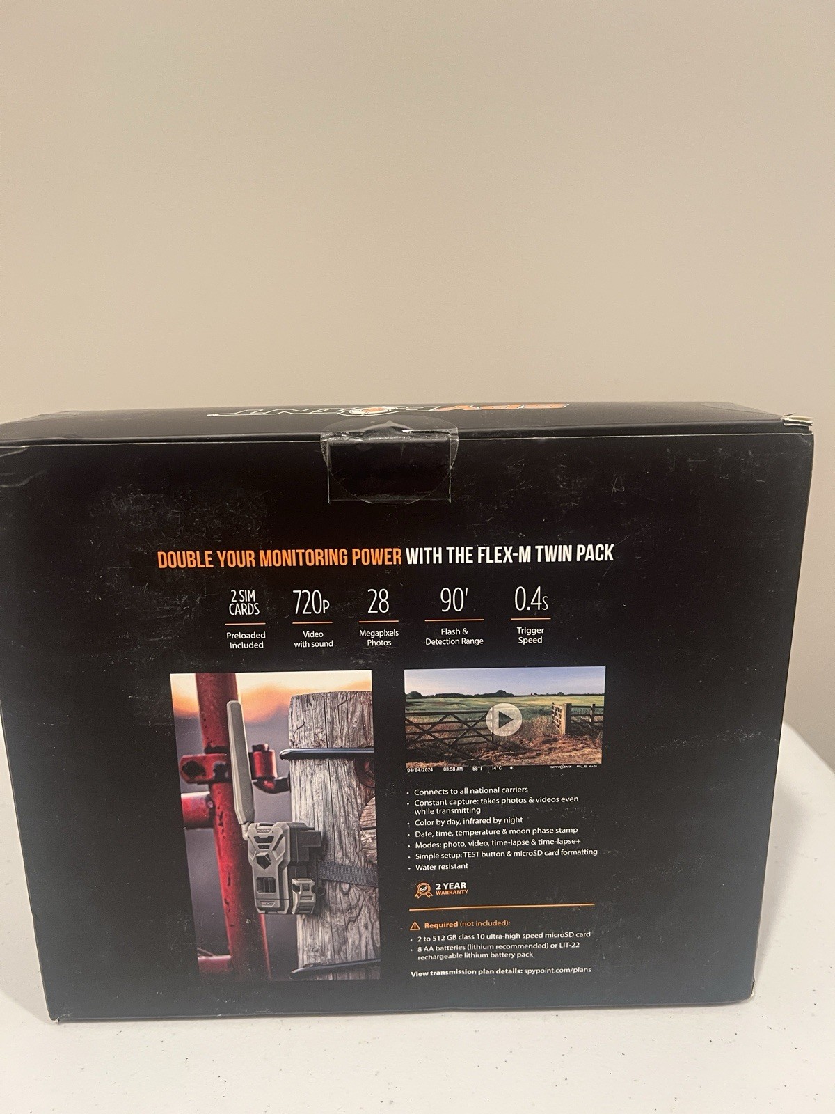 SPYPOINT Flex-M Twin Pack Cellular Trail Camera with GPS, Night Vision, Dual-Sim