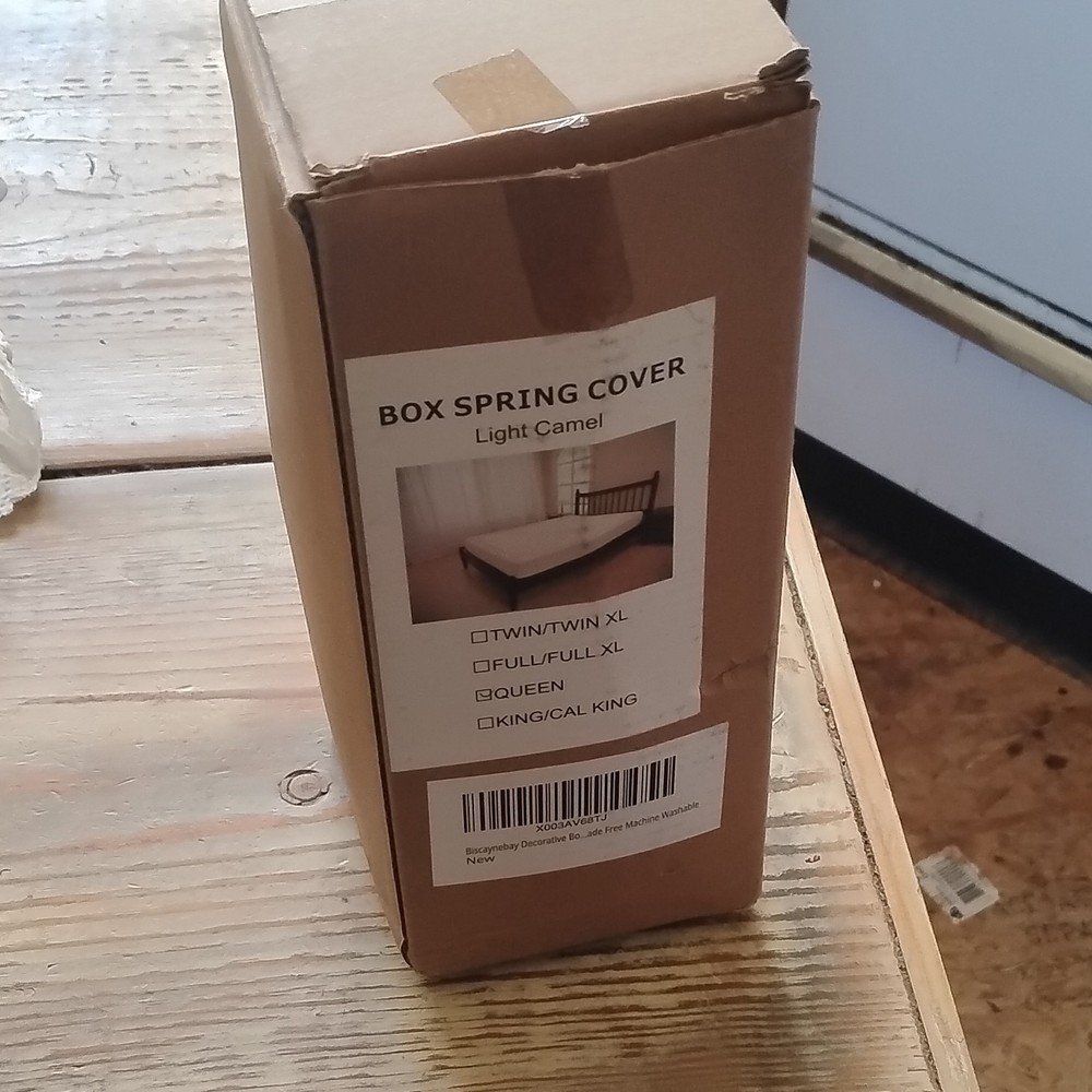Box Spring Cover Light Camel Queen