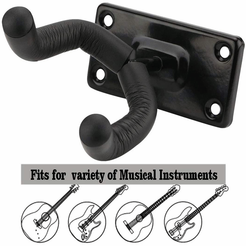 2Pcs Guitar Hangers Rack Adjustable Instrument Display Wall Mount Holder Hook US