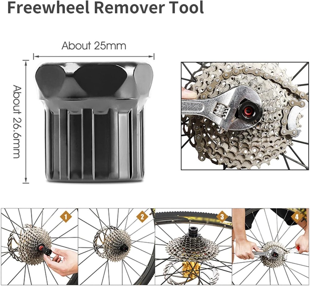 6PCS Set Crank Chain Cutter Extractor Freewheel Puller Cycling Maintenance Tool