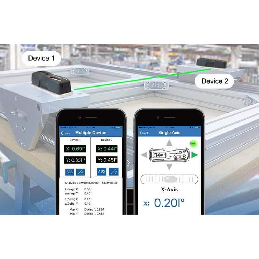 Digi-Pas 2-Axis Smart Master Precision Level 6" Bluetooth 0.0002' (0.02 mm/m)