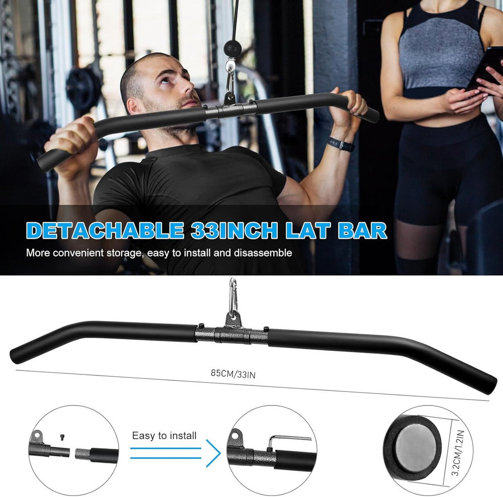 Wall Mounted Pulley System, Low Cable Machine Pulley System for LAT Pulldown, Bi