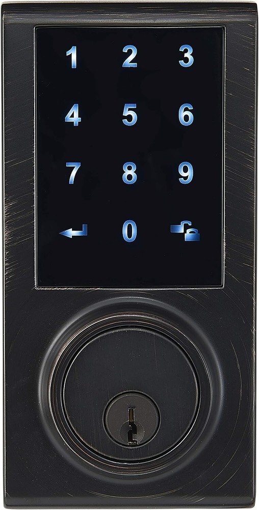 Amazon Basics Grade 3 Electronic Touchscreen Deadbolt Door Lock - Rubbed Bronze