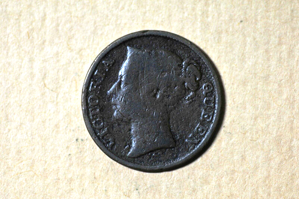 Straits Settlements (QV) 1862 ½ cent Copper Coin ( Wt : 4.24 g ) C739