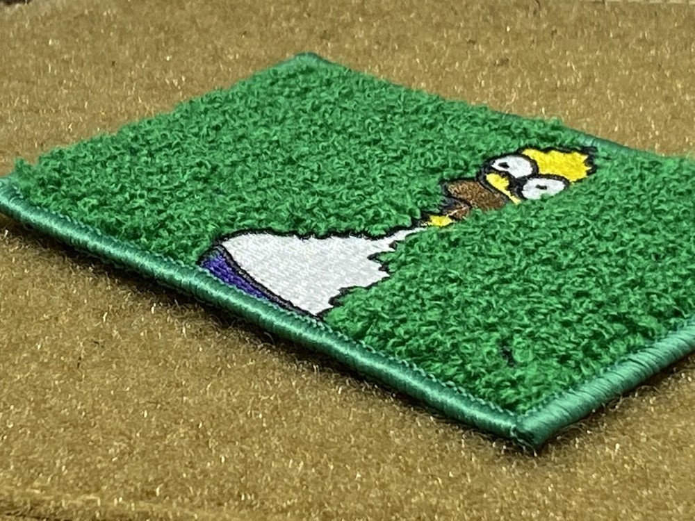 Homer Into The Bushes Embroidered Morale Patch Chenille The Simpsons Hook/Loop