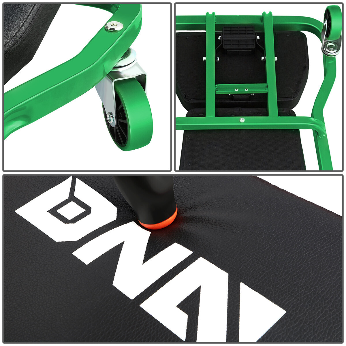 43" 2 IN 1 Mechanic 3-Level Adjustable Rolling Auto Garage/ Shop Creeper Green