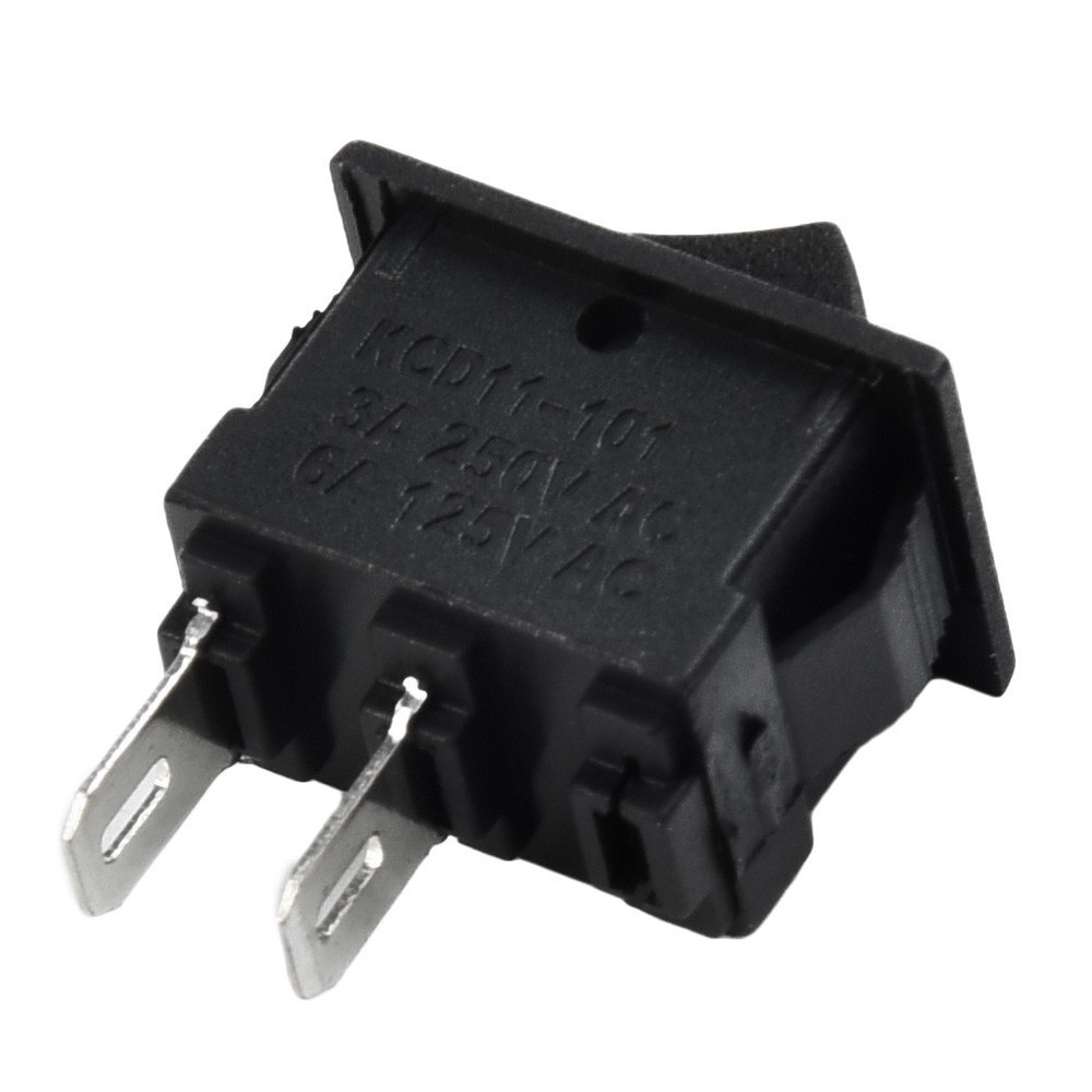 10pcs spst on/off switch mini black 2 plug toggle switch DC 12V 16A