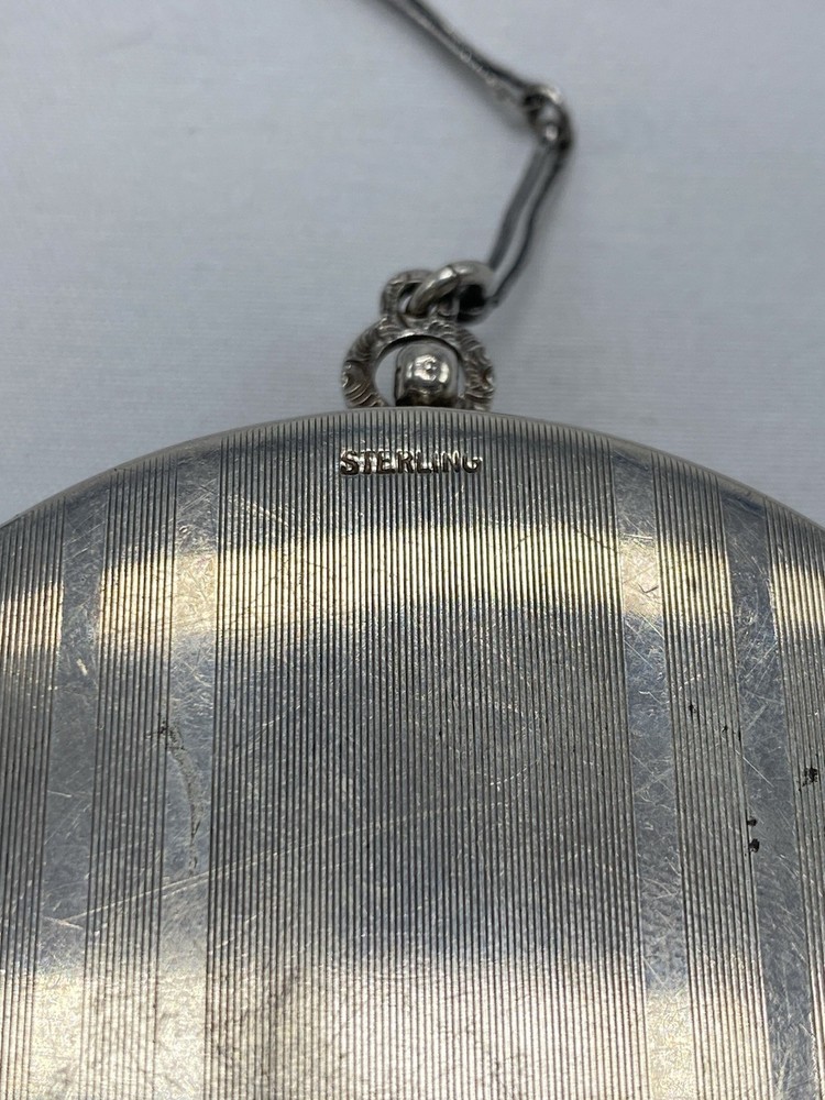 925 Sterling Silver Vintage Makeup Compact Key Chain