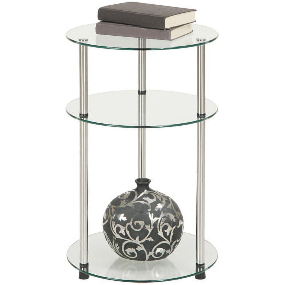 Designs2Go No Tools 3 Tier Round Table Multiple Finishes