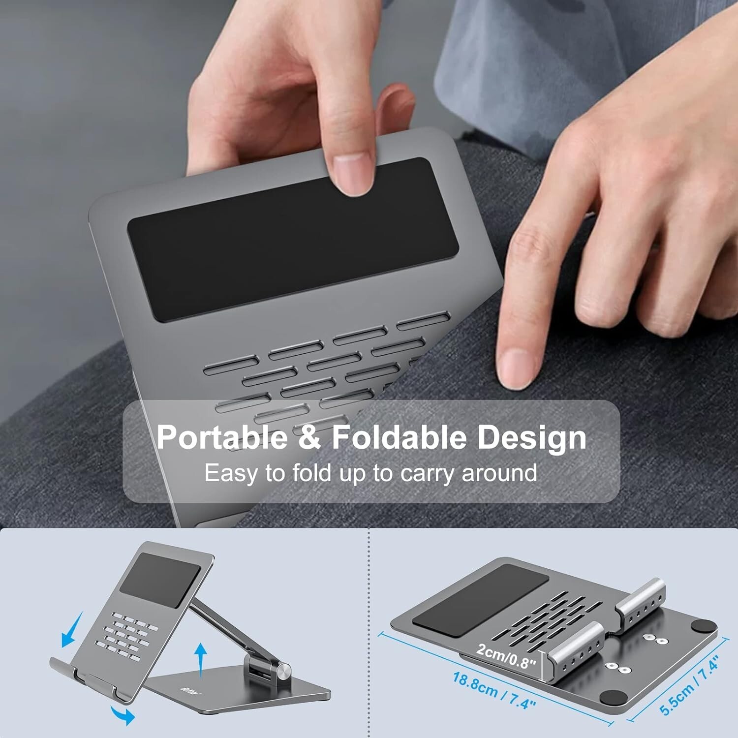 Tablet Stand Aluminum Adjustable Tablet Holder Foldable Desktop Stand iPad Mini