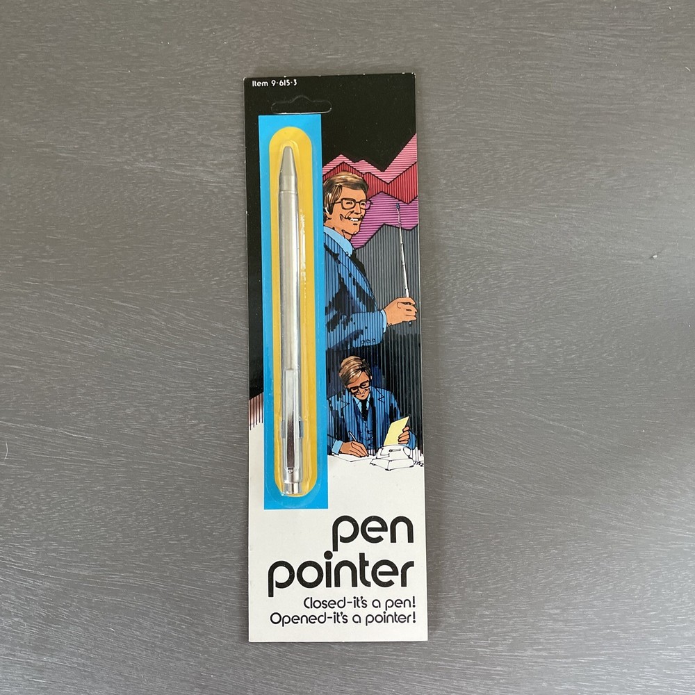Ozburn Janesville Pen Pointer Extending Ball Point Pen Pointer Silver - NOS