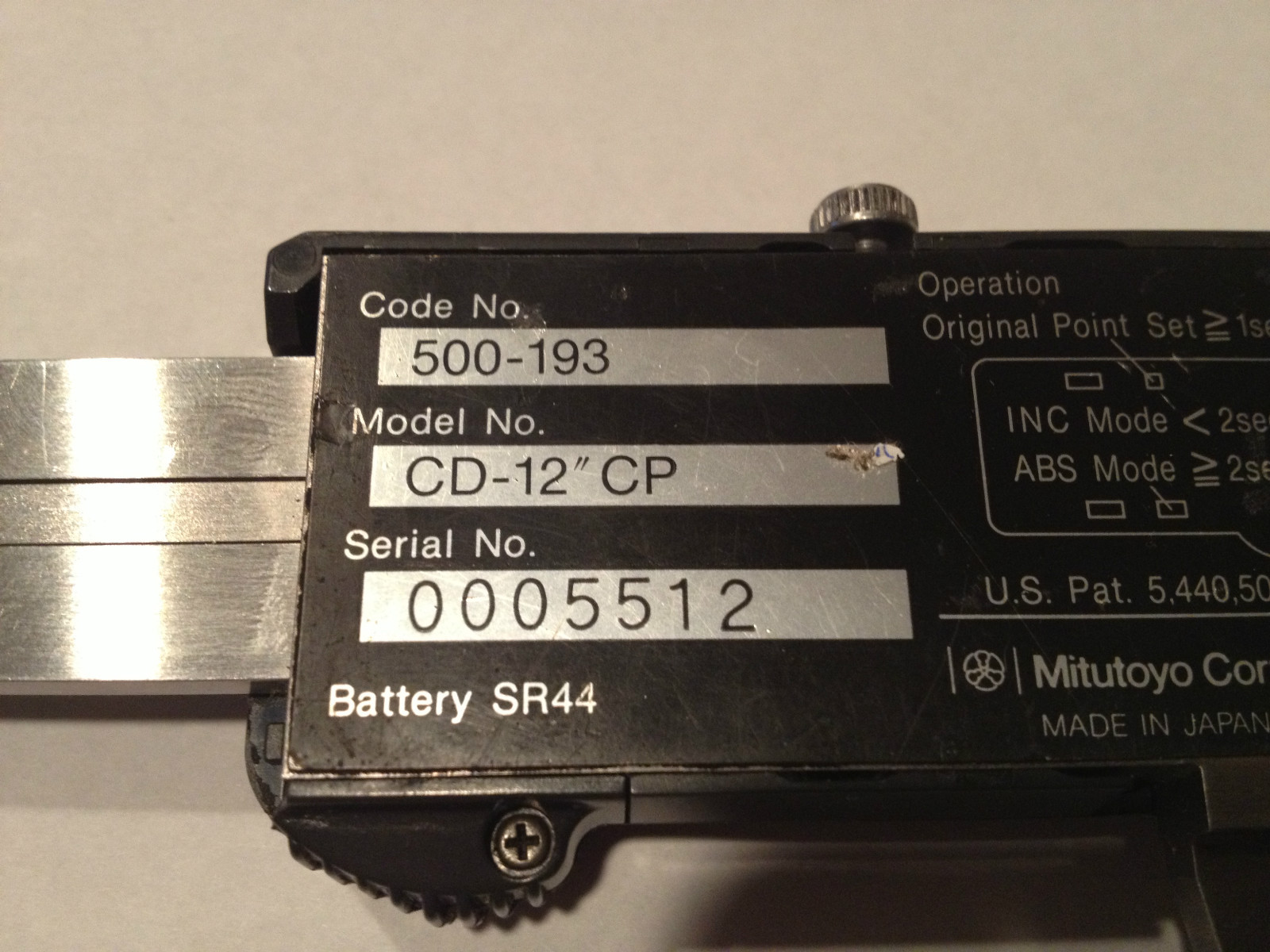 #1 Mitutoyo Caliper Replacement Part Battery Cover Lid 09GAA185