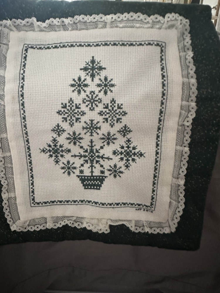 Vintage Needlepoint Christmas’s Tree Wall Hanger