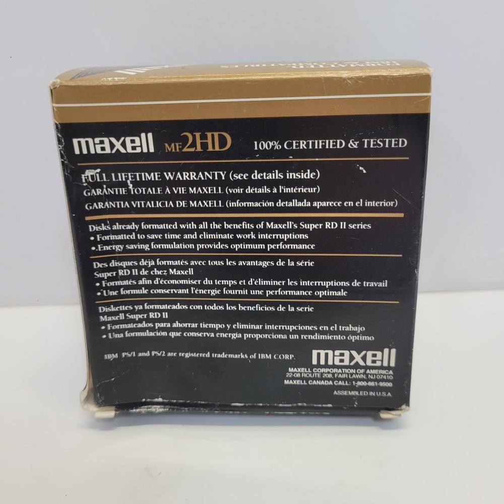 7 Maxell MF2HD 3.5" IBM Compatible Diskettes Open Box